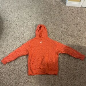 Orange Nike Hoodie Sweatshirt Size M